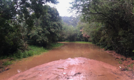 ESTRADA DO CAMPING É TOMADA PELAS ÁGUAS DO ARROIO SÃO LOURENÇO