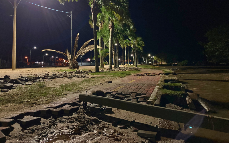 NÍVEL DA LAGOA DOS PATOS VOLTOU A BAIXAR CONSIDERAVELMENTE EM SÃO LOURENÇO DO SUL, AO LONGO DA MADRUGADA, 28