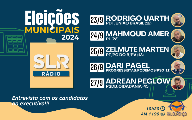 DEFINIDA A ORDEM DAS ENTREVISTAS DOS CANDIDATOS AO EXECUTIVO MUNICIPAL DE 2024