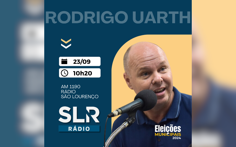 ELEIÇÕES 2024: O SLR RÁDIO RECEBE O CANDIDATO RODRIGO UARTH