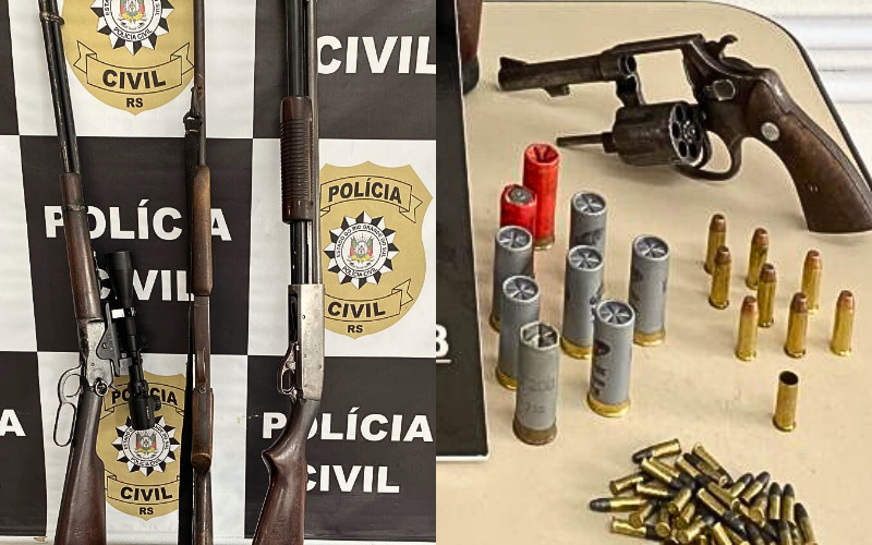 CRISTAL: POLÍCIA CIVIL REALIZA APREENSÃO DE ARMAS