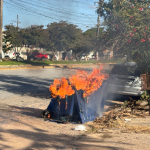 INCÊNDIO CRIMINOSO? CONTAINER PEGA FOGO NA AV. NONÔ CENTENO