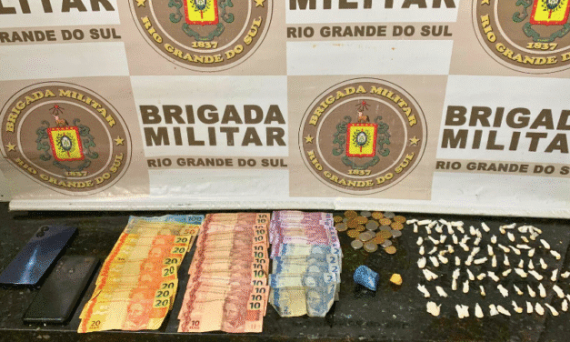 CASAL É PRESO POR TRÁFICO DE DROGAS NO BAIRRO CAMPONESA, EM SÃO LOURENÇO DO SUL