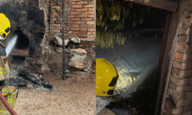 BOMBEIROS CONTROLAM INCÊNDIO EM ESTUFA DE SECAGEM DE FUMO, NO SÍTIO